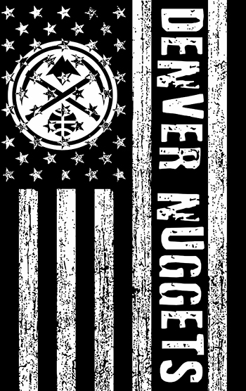 Denver Nuggets Black And White American Flag logo vinyl decal